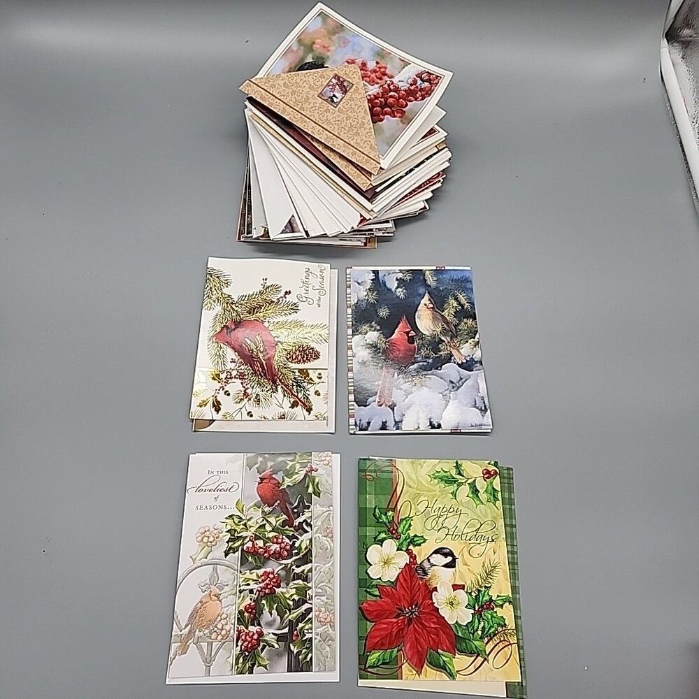 Assorted Greeting Cards Wildlife Birds lot 50 w/Envelopes Dupes